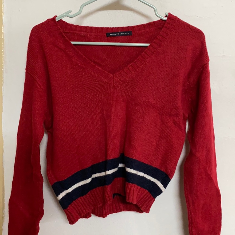 Red navy white brandy Melville sweater